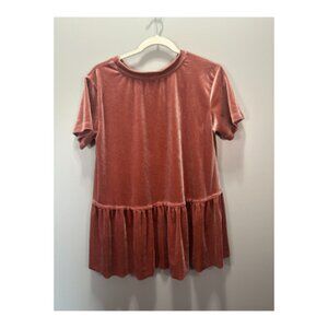 Blush Pink Velvet Blouse